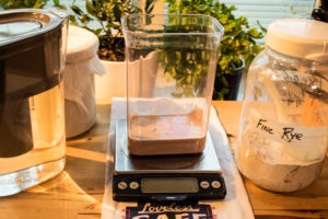 Unfeed Sourdough starter setting on the scale. Unfeed Sourdough starter setting on the scale.