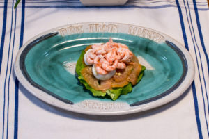 Smörgås with Cold Smoked Salmon and Shrimp.