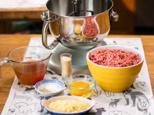 Prepped ingrediants for Mormor's Meatballs. Prepped ingrediants for Mormor's Meatballs.
