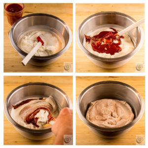 Images showing the folding in of the chili sauce for the Flying Jacobs. Images showing the folding in of the chili sauce for the Flying Jacobs.