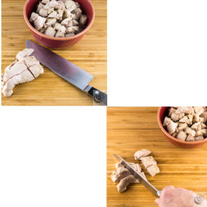 Cutting the chicken for the Flying Jacobs. Cutting the chicken for the Flying Jacobs.