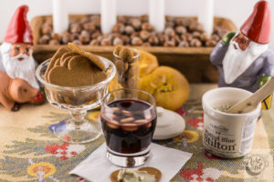 Glögg, ginger snaps and saffron buns.