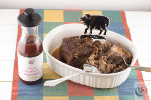 Bill's Kansas City Pulled Pork, plated and ready to stack on a bun.