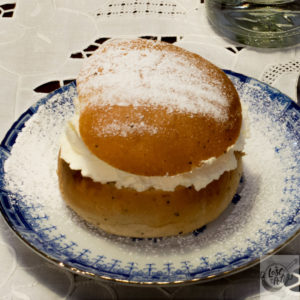 A lovely Semla bun, ready to eat.