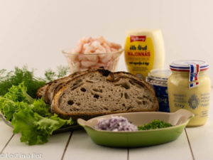 Toast Skagen ingredients.