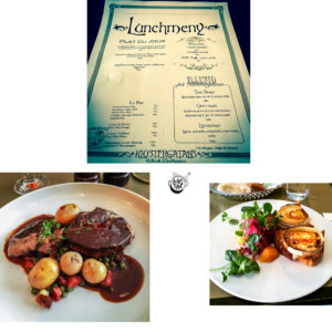 Bistro menu and food.