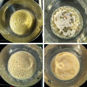 Steps for making a simple bisque roux.