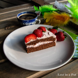 A slice of Elisabet's Red Cross Coffee Cake. A slice of Elisabet's Red Cross Coffee Cake.
