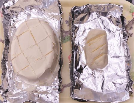 Cream cheese prior to smoking.