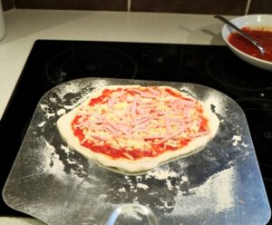 Making a Swedish capricciosa pizza, step 6.