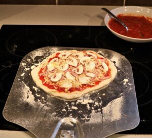Making a Swedish capricciosa pizza, step 7.